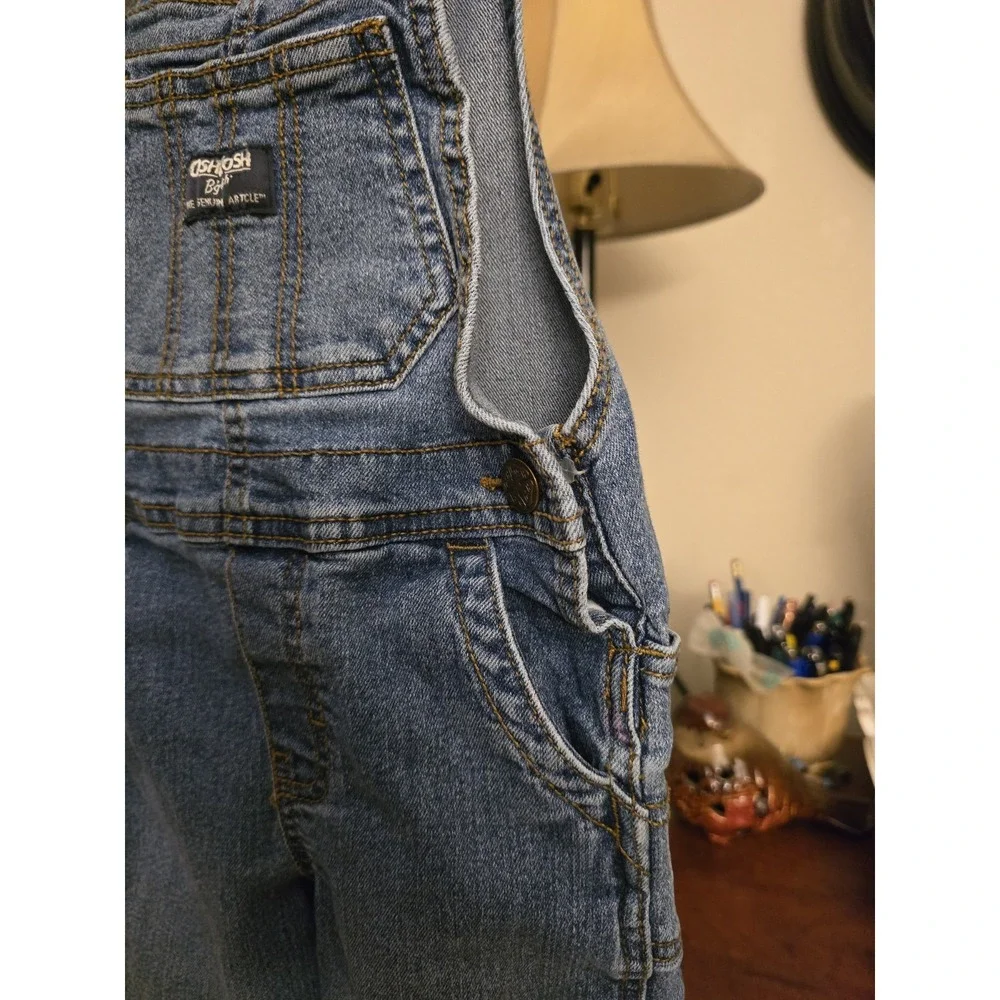 OshKosh B'Gosh Toddler Denim Bib Overalls Blue Size 2T 100% Cotton